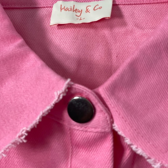 Hailey & Co. Pink Denim and Rhinestone Jacket. Size Large. NEW - Picture 7 of 12